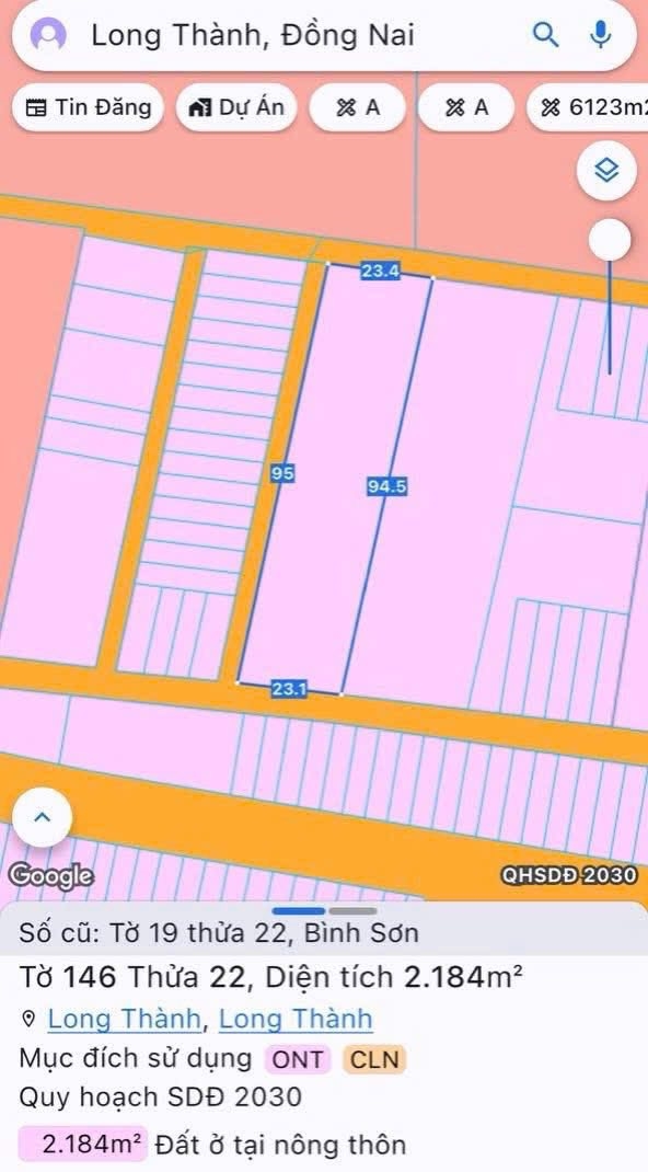 Đất Vàng Bình Sơn: 2184m2, Mặt Tiền 23m, Sát Sân Bay Long Thành, Giá 19.5 Tỷ